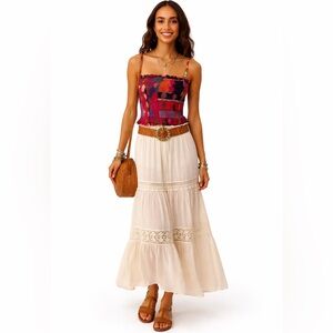 Christian Siriano Stretchy multicolored Spaghetti strap tank top medium NWT